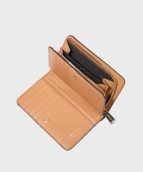 Lancel Paris Enveloppe Wallet with Coin Purse in Camel Leather
