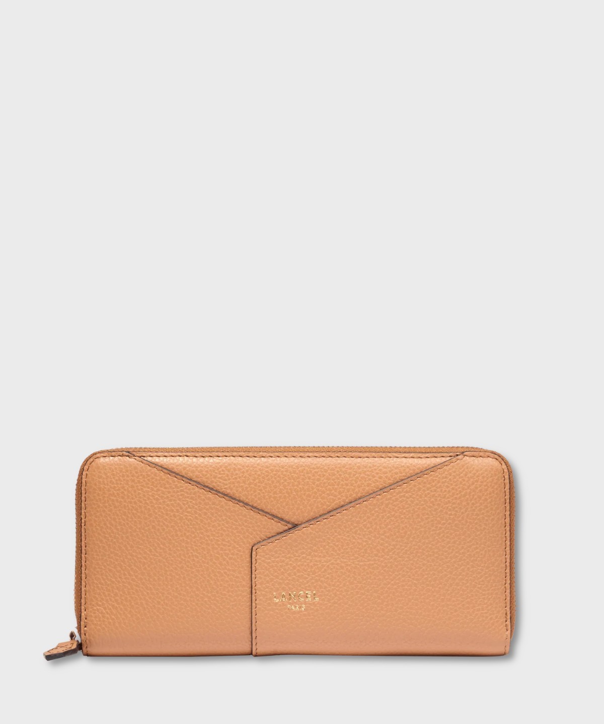 ENVELOPPE DE LANCEL LONG ZIP WALLET CAMEL