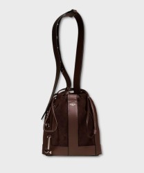 Lancel Paris Elles leather and suede shoulder bucket bag