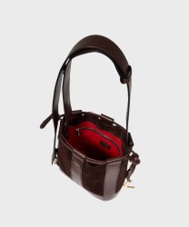 Lancel Paris Elles leather and suede shoulder bucket bag
