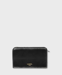 Lancel Paris Origami Black Leather Coin Purse Wallet
