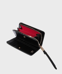 Lancel Paris Origami Black Leather Coin Purse Wallet