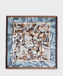 Lancel Paris Motif Puzzle scarf in multicolor silk carré
