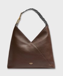 Lancel Paris Pagode brown crocodile leather shoulder bag