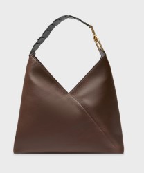 Lancel Paris Pagode brown crocodile leather shoulder bag