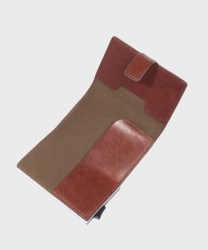 The Bridge Story compact wallet 6+2cc e banconote in pelle marrone