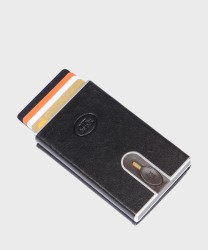The Bridge Story compact wallet 6cc con porta monete e benconote in pelle nero