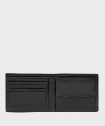 The Bridge Manfredi Black Leather Wallet with 4 Card Slots & Coin Pocket