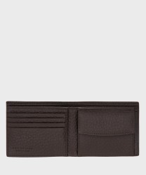 The Bridge Lupo vertical wallet 6 cc and key ring, brown leather