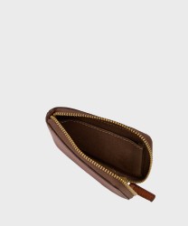The Bridge Lupo vertical wallet 6 cc and key ring, brown leather