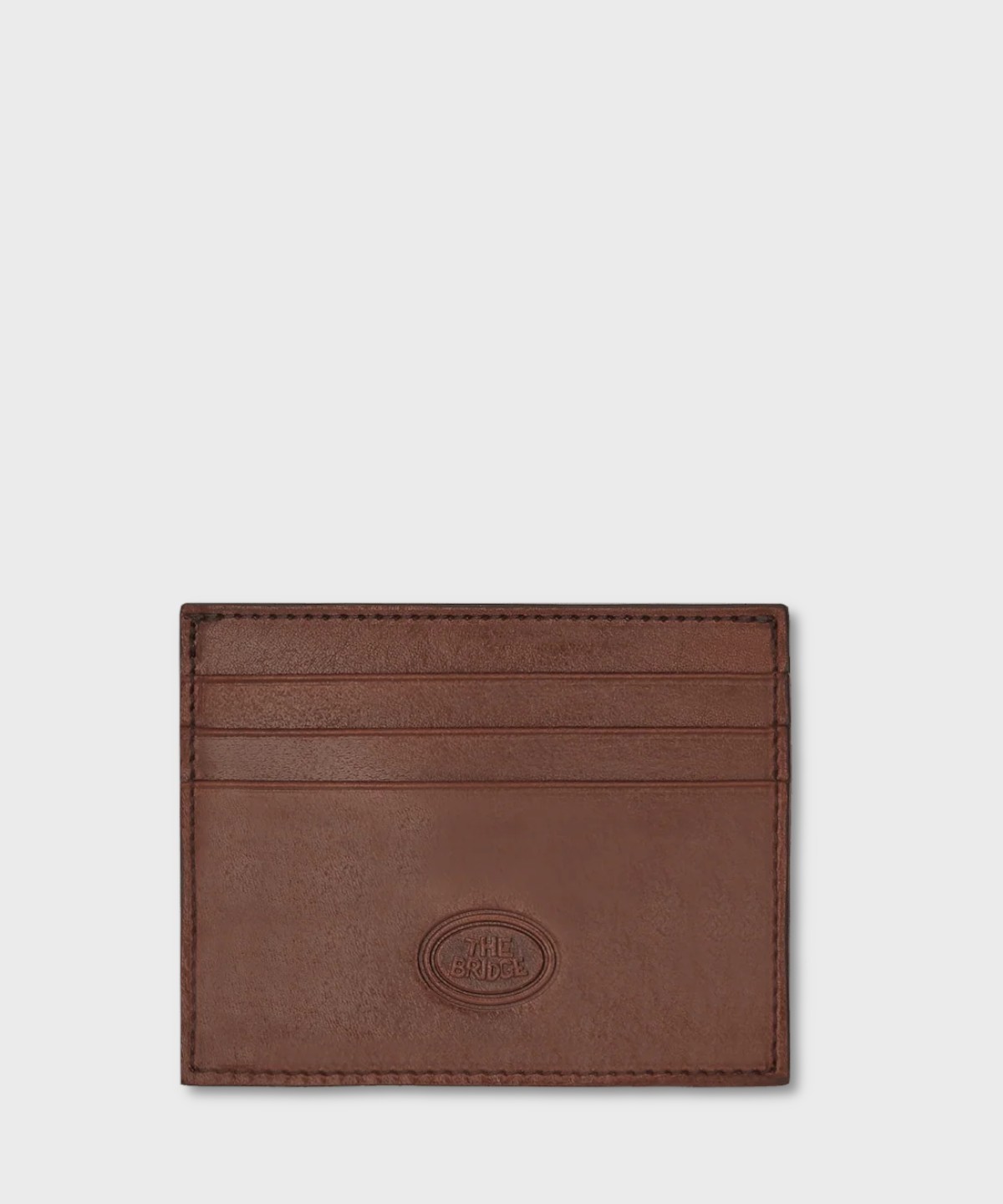 The Bridge Lupo vertical wallet 6 cc and key ring, brown leather