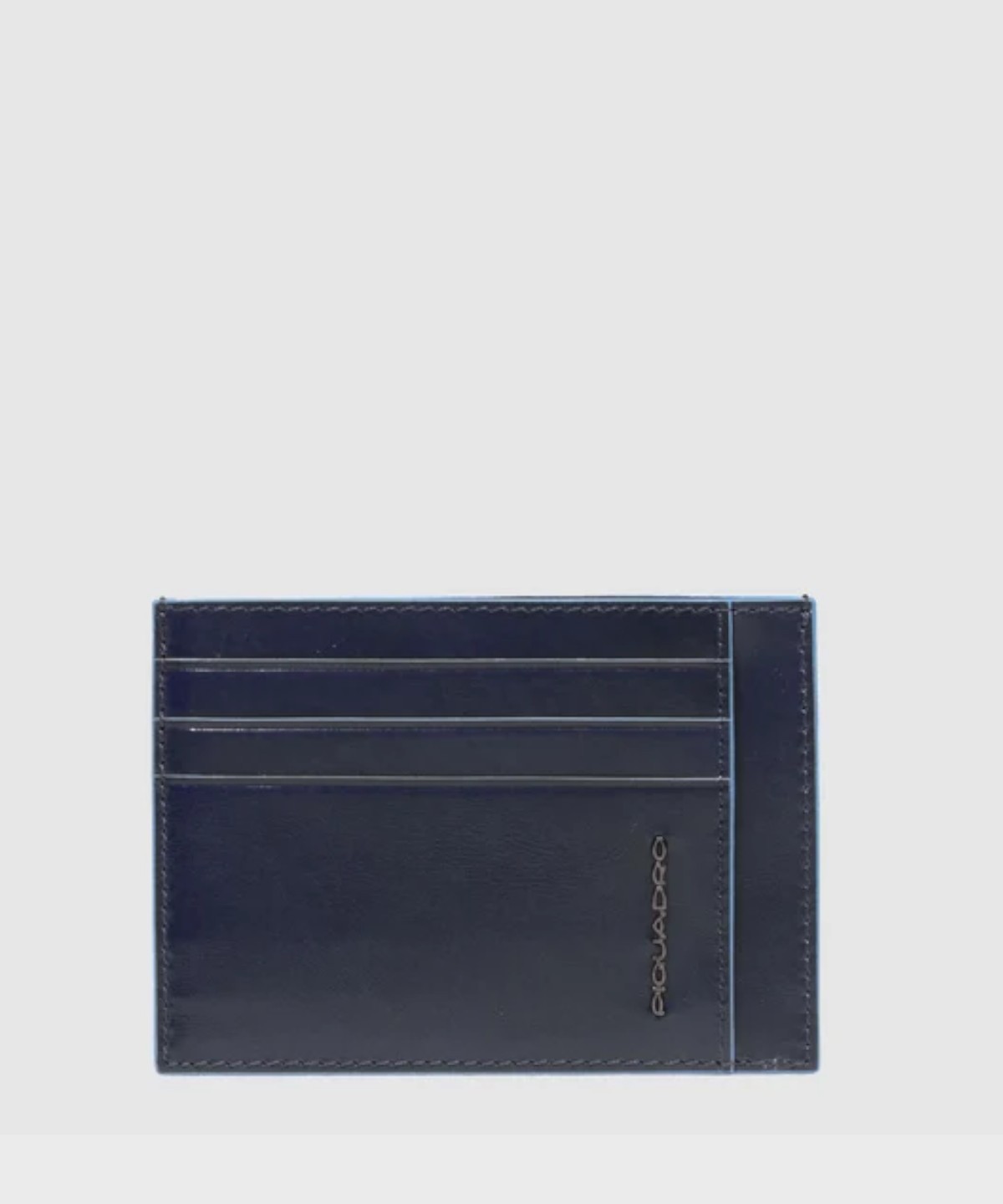Piquadro Blue Square bustina 6+2 cc in pelle blu