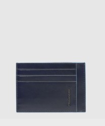 Piquadro Blue Square bustina 6+2 cc in pelle blu