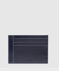 Piquadro Blue Square bustina 6+2 cc in pelle blu