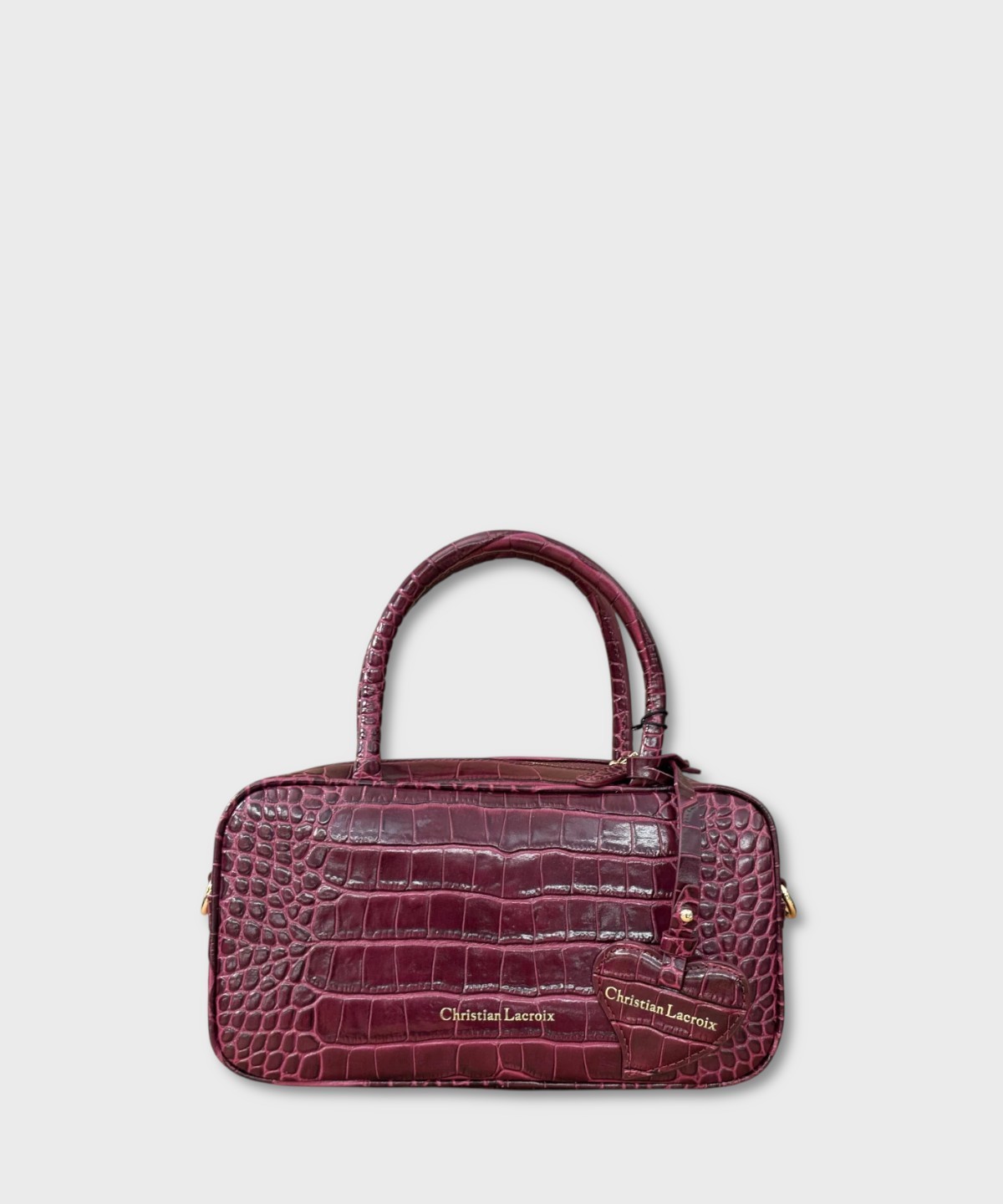 Christian Lacroix Zoe burgundy crocodile-print...