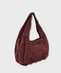 Christian Lacroix Lise borsa a spalla in pelle suede burgundy
