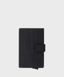Piquadro Urban compact wallet, 6+2cc and banknotes, black grey leather