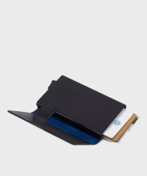 Piquadro Urban compact wallet, 6+2cc and banknotes, black grey leather