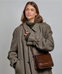 The Bridge Lucrezia mocha brown leather shoulder bag