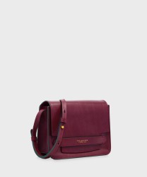 The Bridge Lucrezia shoulder bag in Barolo red leather