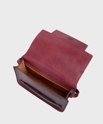 The Bridge Lucrezia shoulder bag in Barolo red leather