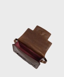 The Bridge Lucrezia mocha brown leather shoulder bag