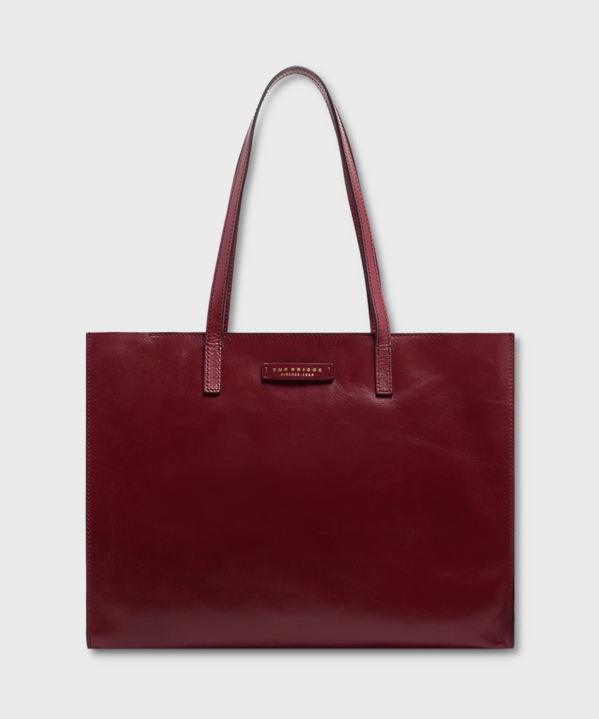 The Bridge Mirra zip-up shopping bag in Barolo...
