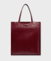 The Bridge Mirra borsa shopping con zip in pelle rosso barolo