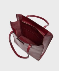 The Bridge Mirra borsa shopping con zip in pelle rosso barolo