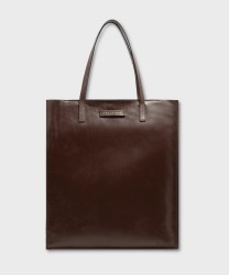 The Bridge Mirra borsa shopping con zip in pelle marrone moka