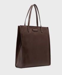 The Bridge Mirra borsa shopping con zip in pelle marrone moka