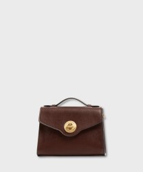 The Bridge Irene mocha brown leather shoulder bag