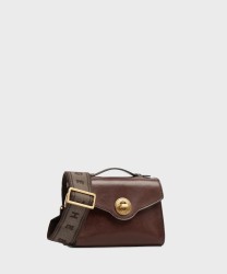 The Bridge Irene mocha brown leather shoulder bag