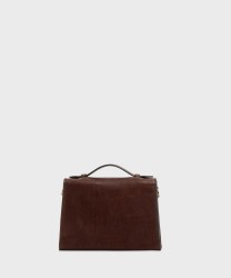 The Bridge Irene mocha brown leather shoulder bag