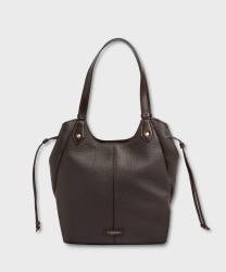 The Bridge Martina borsa shopper a spalla in pelle marrone moka