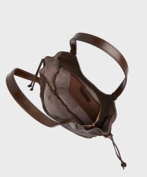 The Bridge Martina mocha brown leather shoulder shopper bag