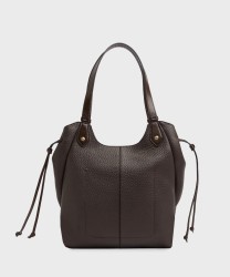 The Bridge Martina borsa shopper a spalla in pelle marrone moka
