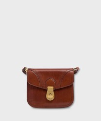 The Bridge Mia brown leather shoulder bag