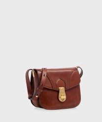 The Bridge Mia brown leather shoulder bag