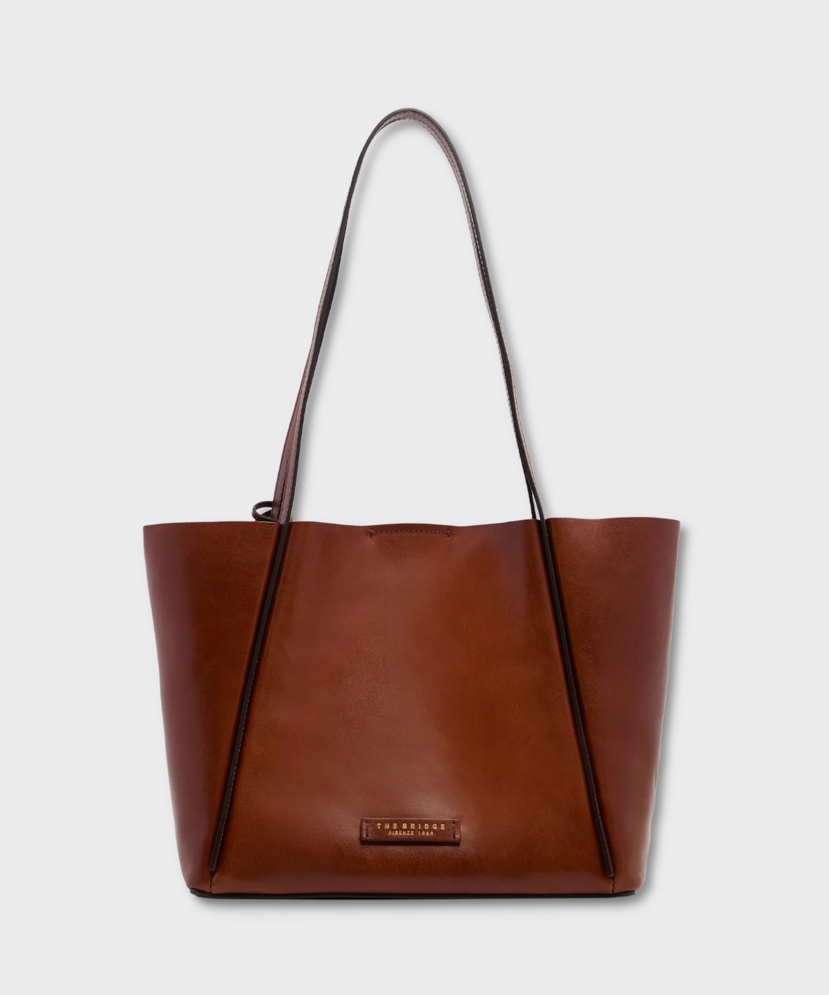 The Bridge Icons borsa shopper in pelle marrone