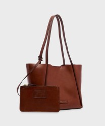 The Bridge Icons borsa shopper in pelle marrone