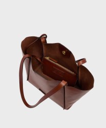 The Bridge Icons borsa shopper in pelle marrone
