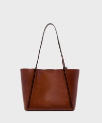 The Bridge Icons borsa shopper in pelle marrone