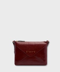 The Bridge Frida shoulder bag in Barolo red leather