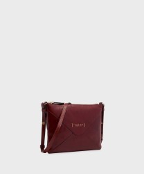 The Bridge Frida shoulder bag in Barolo red leather