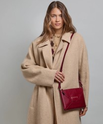 The Bridge Frida shoulder bag in Barolo red leather