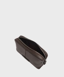 The Bridge Manfredi pochette a mano in pelle marrone moka