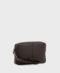 The Bridge Manfredi pochette a mano in pelle marrone moka