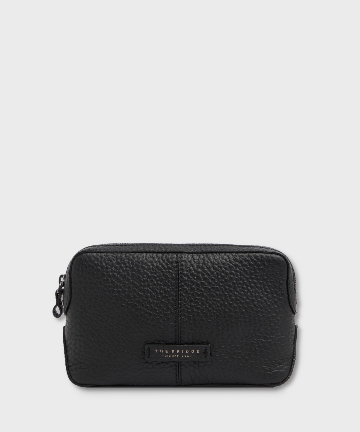 The Bridge Manfredi black leather clutch bag