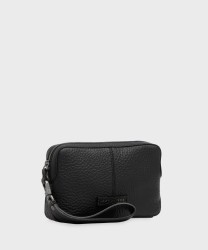 The Bridge Manfredi black leather clutch bag